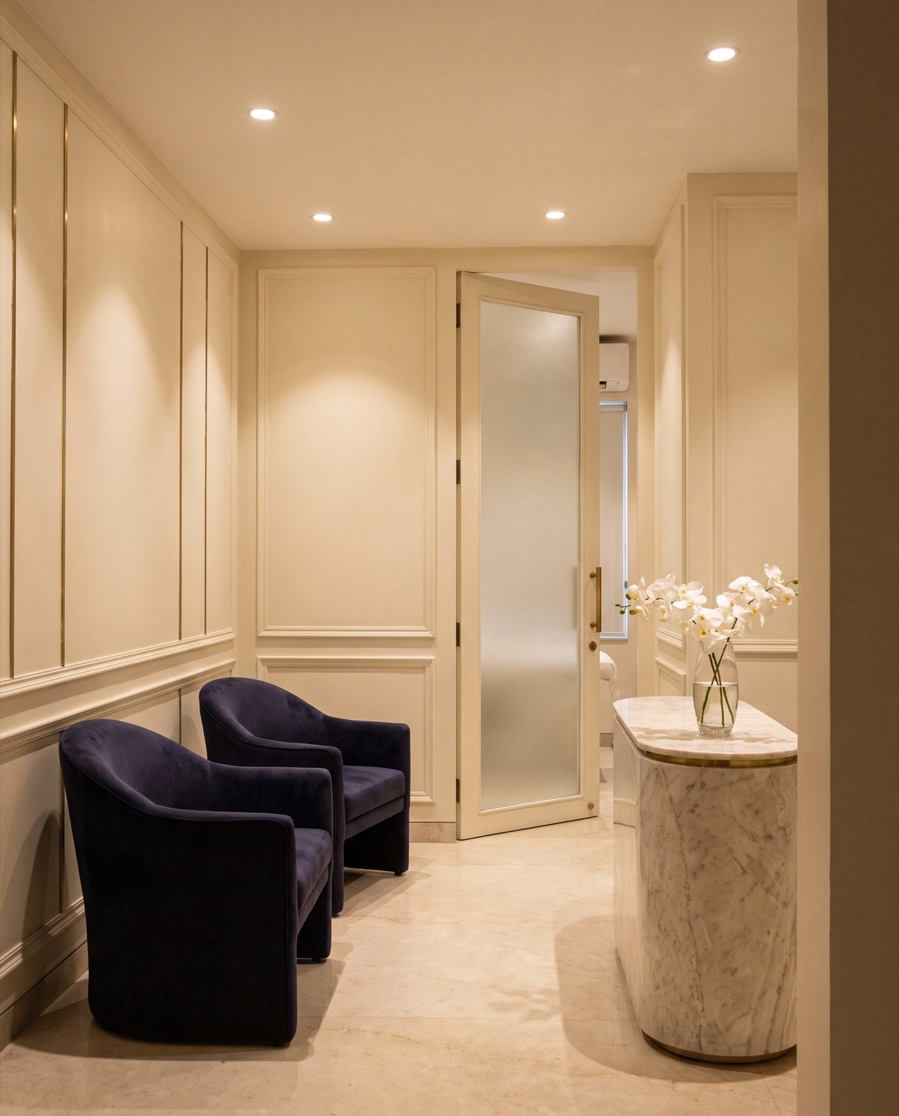 The calm, clinical interior of a Perfect 5 Clinic treatment room